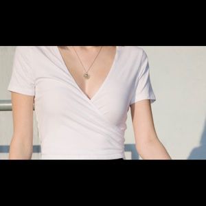 white brandy tie shirt